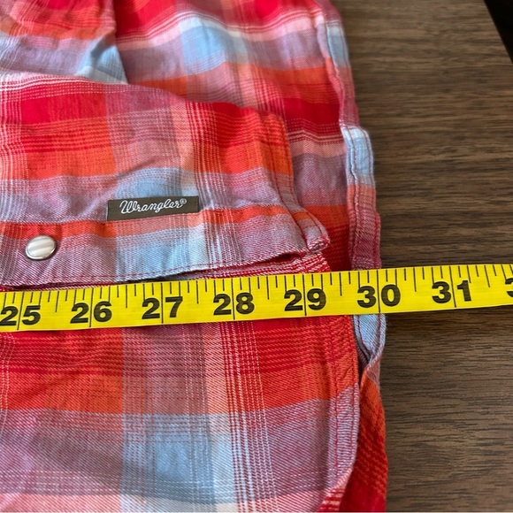 ❤️ Wrangler Retro Red and Blue Plaid Men's Shirt XL - Picture 11 of 12
